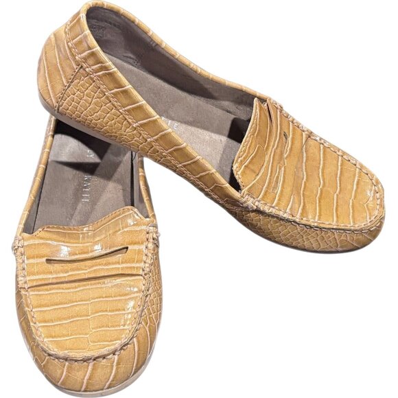 Kelly & Katie KK-Panee Yellow Faux Croc Loafers Shoes Size 6M - Picture 2 of 4